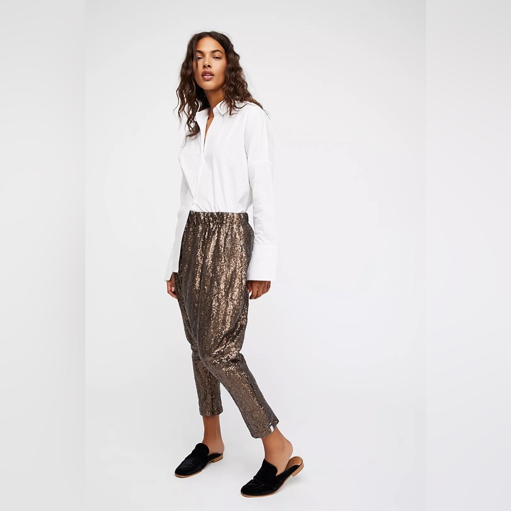 One Teaspoon x Free People muted Sequin Harem Pants size small pull on